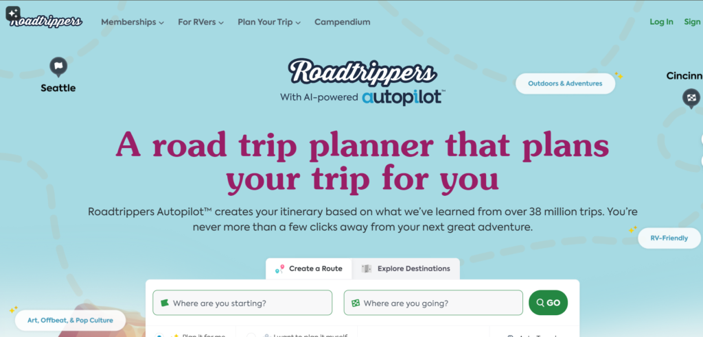 roadtrippers, best travel planning apps ,best travel planning apps 2024,